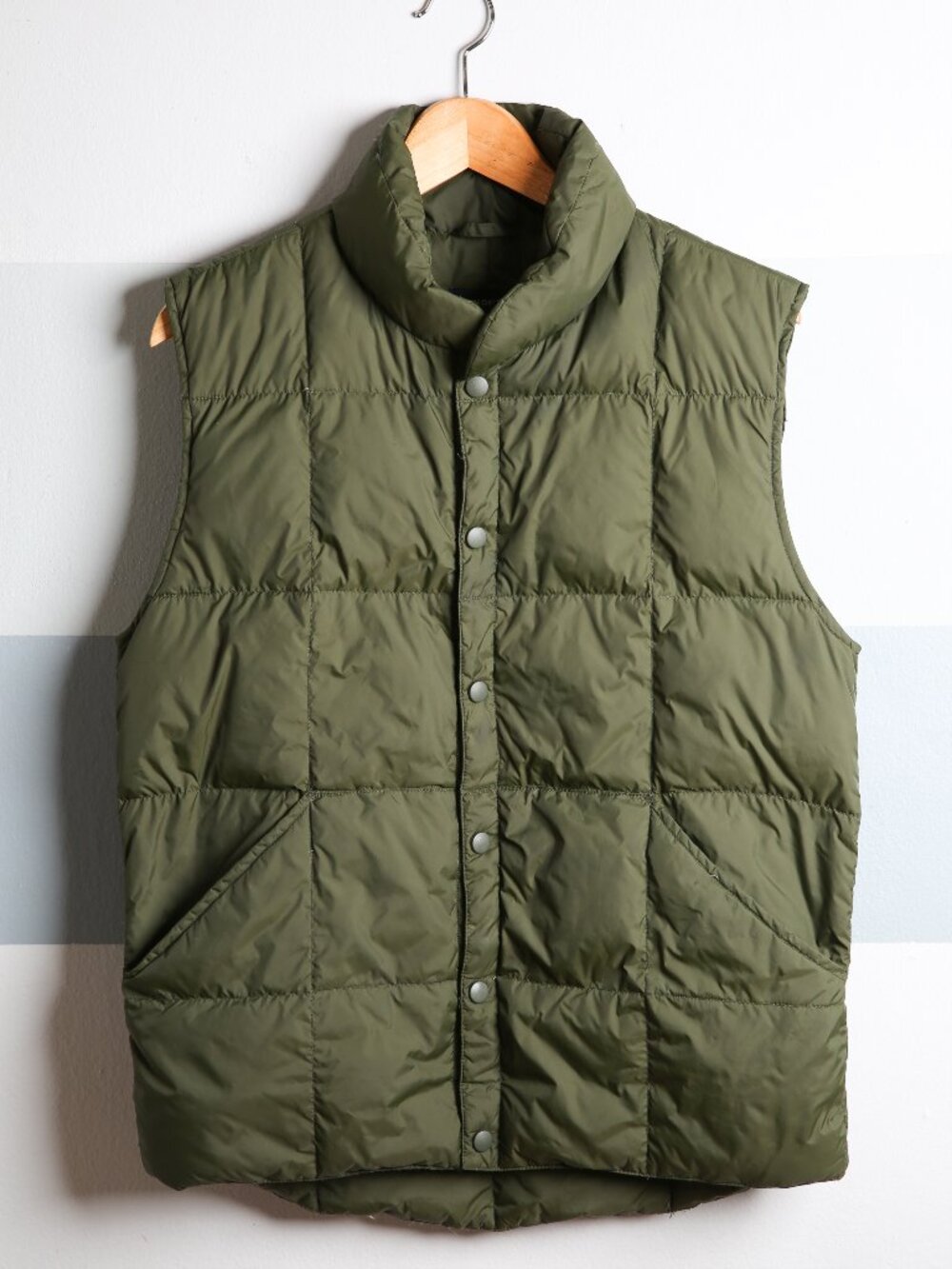 LAND'S END Men's Down Puffer Vest Olive Green | Size Small